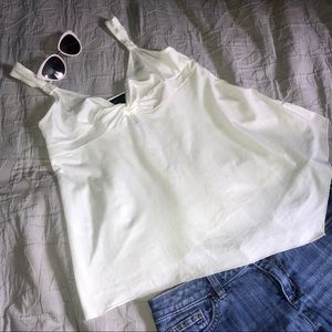 Vintage Express White boho handkerchief top